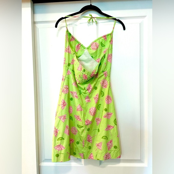 ** Lilly Pulitzer Sundress - Green w/ pink umbrellas & green limes - Size 4** - Picture 2 of 3